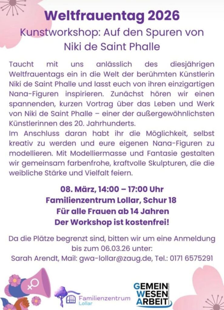 Kunstworkshop am Weltfrauentag @ Familienzentrum Lollar